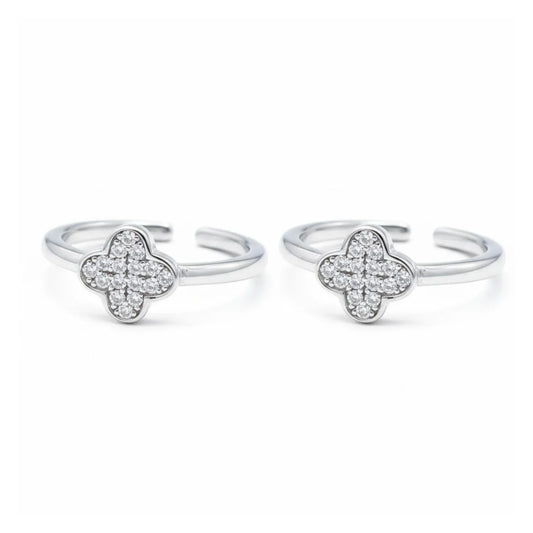 Lucky Clover Spark Zircon Toe Ring
