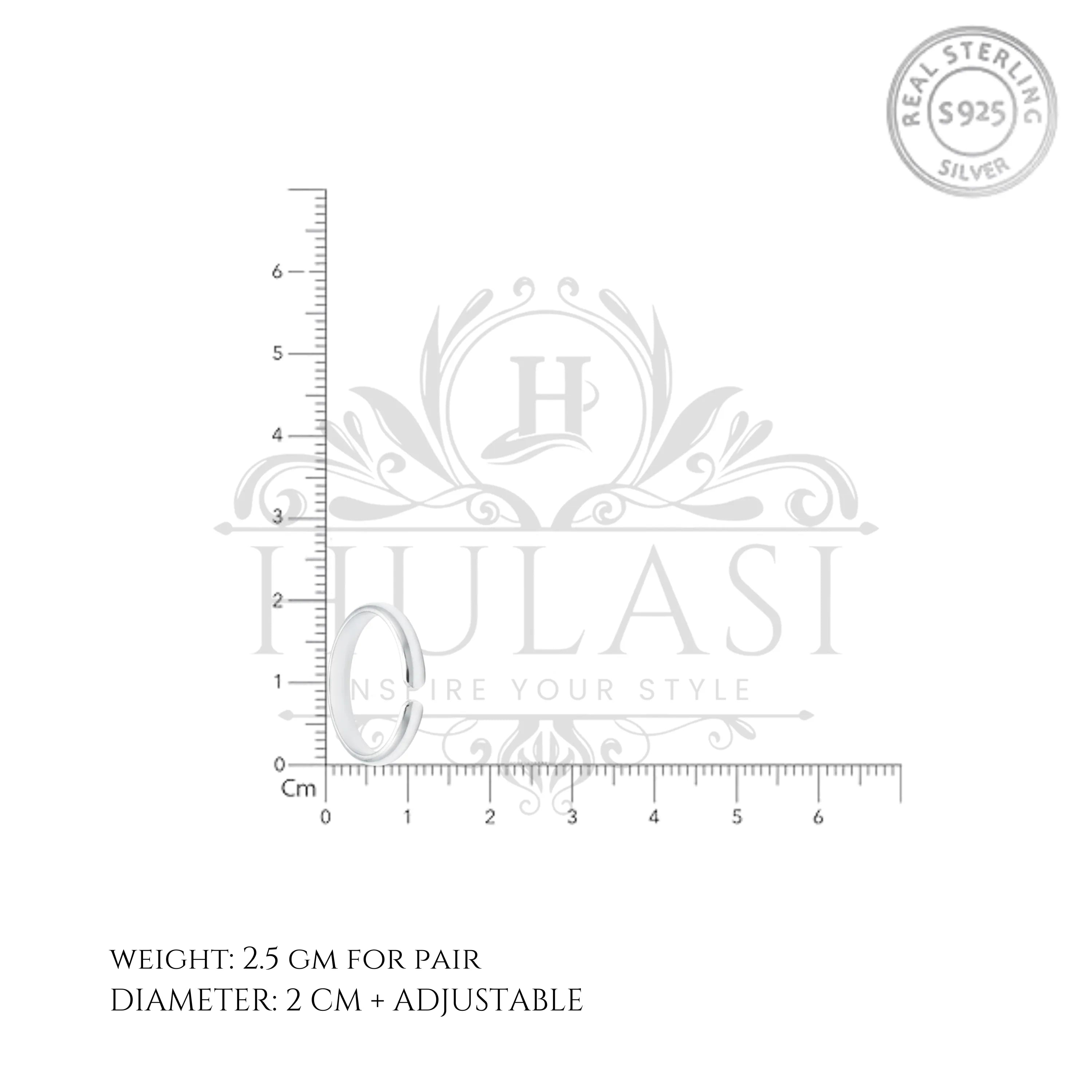 Minimal Silver Toe Ring Set (Pair)