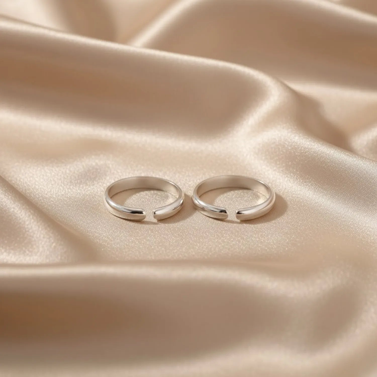 Minimal Silver Toe Ring Set (Pair)