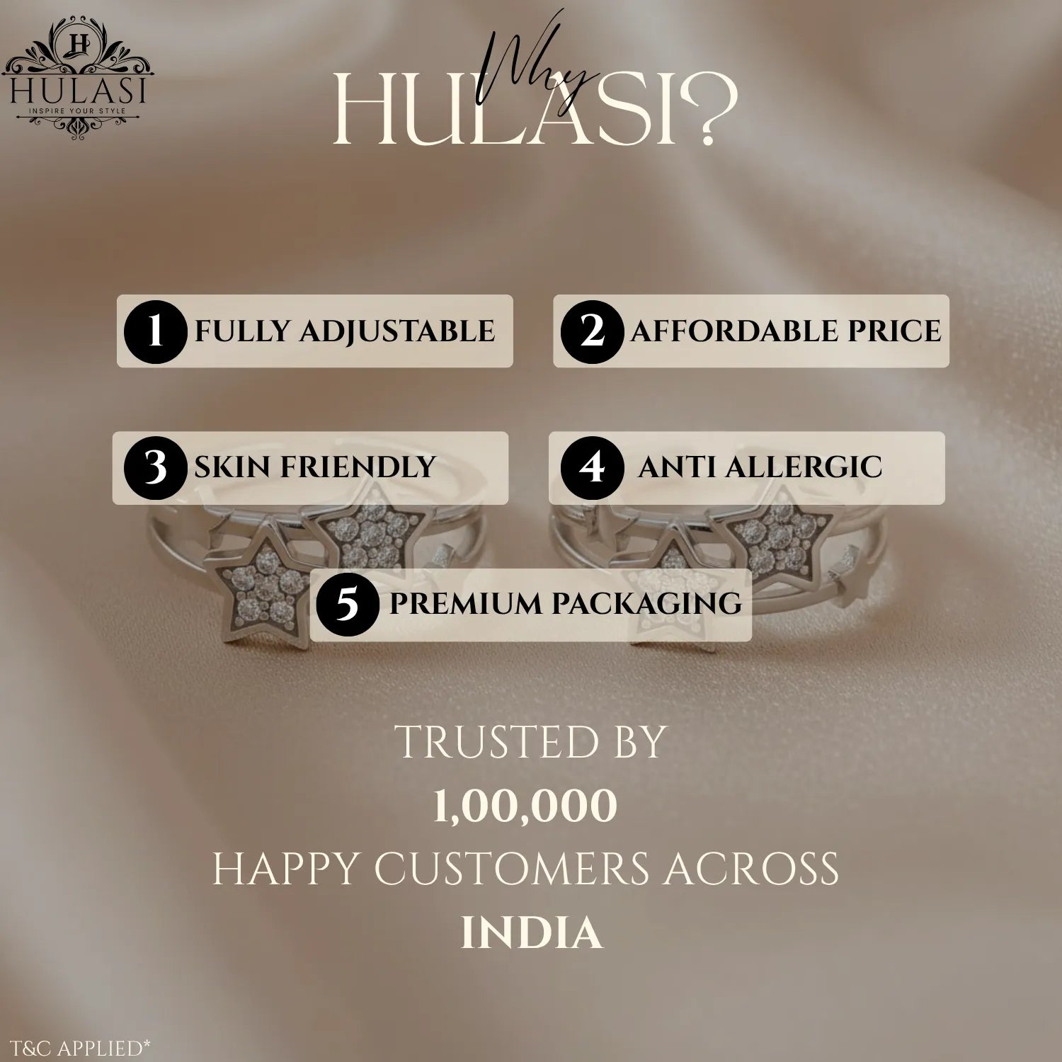 Sparkling Triple Star Toe Ring in Silver