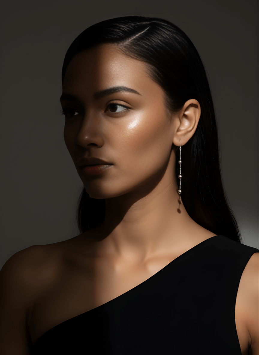 Silver Ball Line Drops Earrings