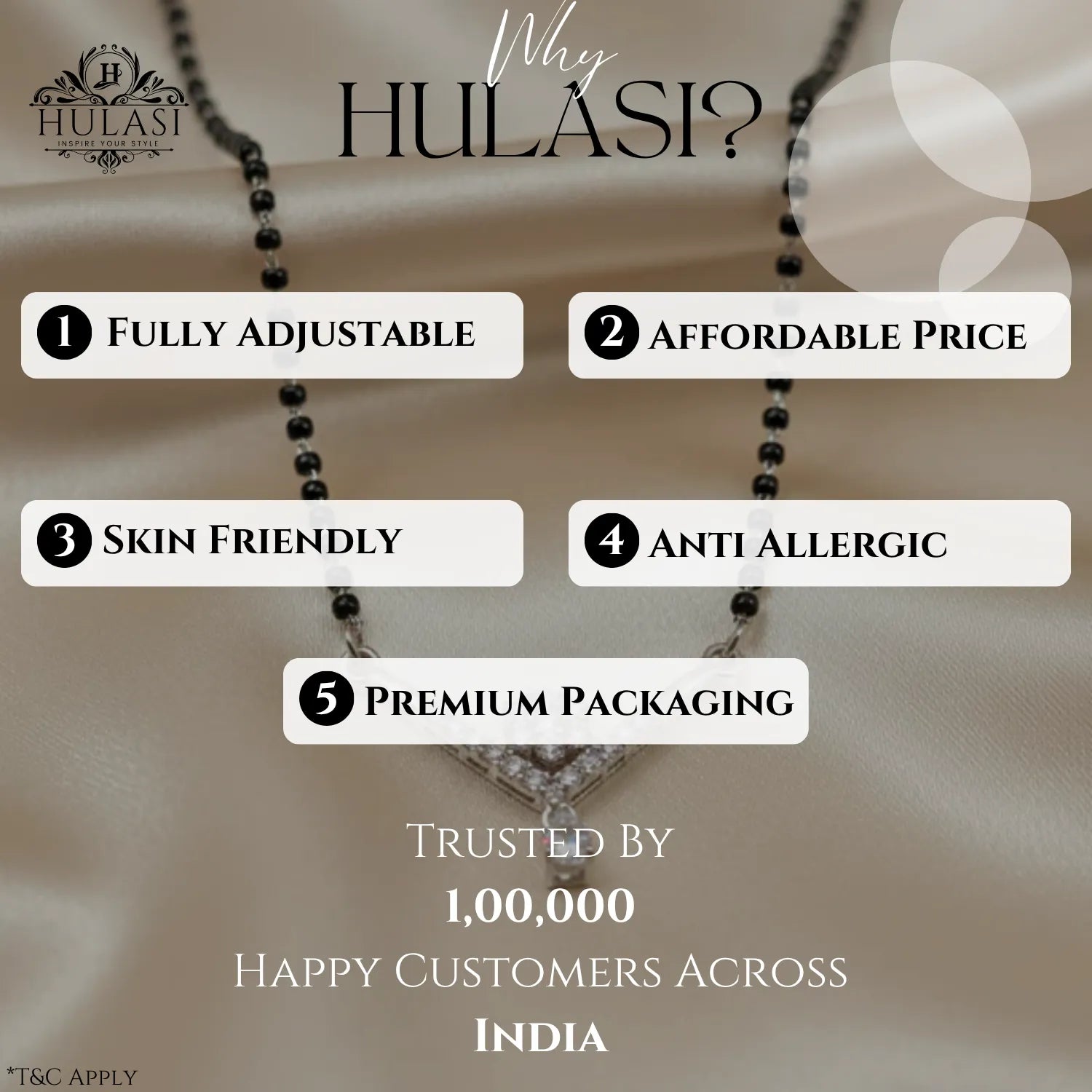 Triple Drop Curve CZ Bridal Mangal Sutra Pendant