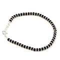 Nazariya bracelet for women crafted from 92.5% pure sterling silver, featuring black crystals. This elegant bracelet is 7 inches long with an extension for a perfect fit, designed to bring style and comfort. A beautiful and meaningful accessory, ideal for those seeking a unique and fashionable piece of jewelry with a protective charm.